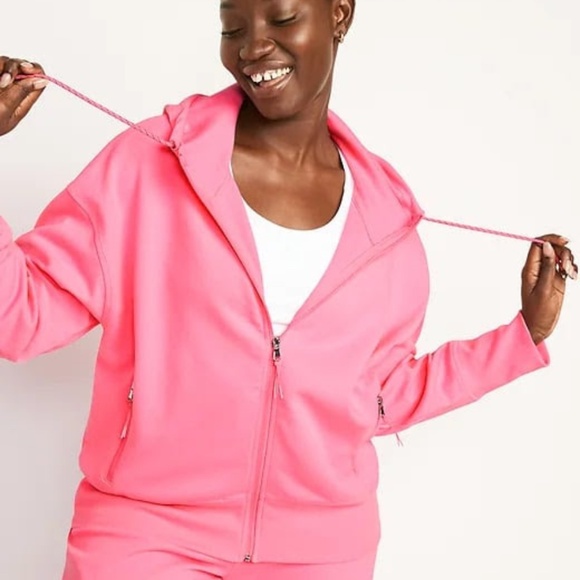 🍬 BARBIE PINK DYNAMIC FLEECE ZIP UP HOODIE 🍬 - Picture 1 of 4